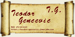 Teodor Genčević vizit kartica